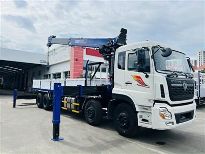 Xe tải 4 chân Dongfeng gắn cẩu 12 tấn Dongyang 2024